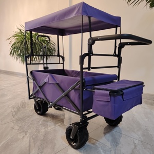 Bán buôn bốn-bánh xe ngoài trời toa xe đẩy với tán cho trẻ em của những buổi dã ngoại bãi biển & cắm trại OEM tùy chỉnh CuộN container - Product Image 4