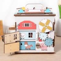 Tableau d'activités Montessori en bois pour enfants, jouet sensoriel multifonctionnel pour l'éducation précoce, pour les enfants de 2 à 4 ans