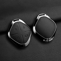 Housse de clé de voiture en alliage de zinc et cuir de luxe pour Jetour Dashing Traveller Shanhai L6, coque de clé intelligente à 4 boutons