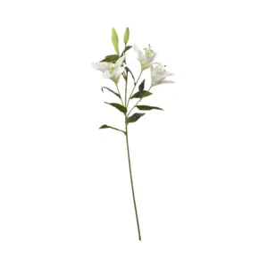 85cm fiori decorazione matrimonio tavolo centrotavola finto fiore pianta di simulazione fiore artificiale 3 boccioli giglio bianco