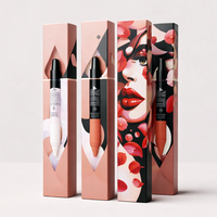 Boîtes d'emballage personnalisées en carton plié pour crayons à lèvres, gloss et kits de maquillage 3 pièces avec crayon à lèvres