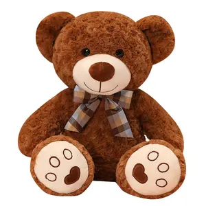 부드러운 활 곰 플러시 장난감 시뮬레이션 동물 곰 인형 소년 소녀 크리스마스 선물 귀여운 리본 테디 베어 인형 장난감