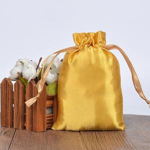 Custom Silk Printed Satin <b>Drawstring</b> Dust Bag with Logo Wig Underwear Storage Bag Recyclable Embroidered Logo Gift Bag - Product Image 2
