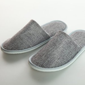Custom bedroom close toe linen <span class=keywords><strong>hotel</strong></span> slippers men bedroom slippers - Product Image 2