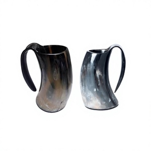Top-Ranked B.S. International Customized OEM ODM Indian-Made Vintage Viking American Style Ox Horn Beer Mugs Eco-Friendly - Product Image 5