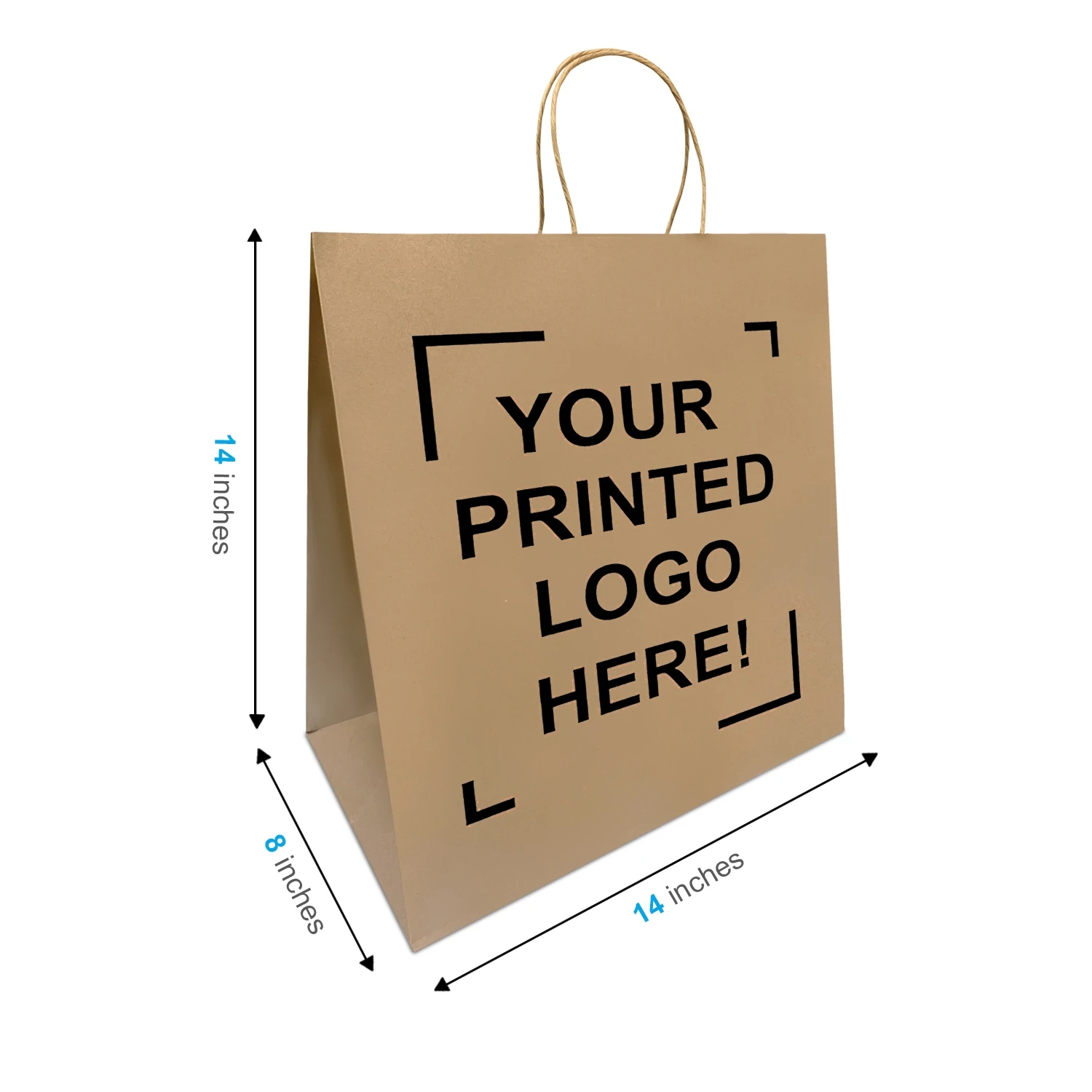 Kraft Paper Bags with Twisted Handles 14x8x14 inches