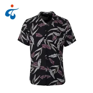 कस्टम पैटर्न मुद्रित हवाई सेट कपास कपड़े जल्दी सूखी ढीला कस्टम टैग हवाई शर्ट सूट गर्मियों में समुद्र तट शर्ट के लिए पुरुषों