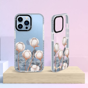 Funda para iPhone <span class=keywords><strong>14</strong></span> Pro Max 13 12 <span class=keywords><strong>11</strong></span> púrpura TPE a prueba de golpes con diseños de flores rosas, funda para teléfono móvil a prueba de golpes - Product Image 5