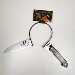 Halloween Horror Props - Through-Head Bloody Cleavers, Zombie Cosplay Prank Saw Diademas y hachas realistas - Product Image 5