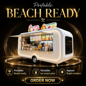 Remorque alimentaire mobile personnalisée, camion de restauration rapide isolé, chariot de cuisine résistant à la rouille avec alimentation intégrée pour la restauration de rue - Product Image 1