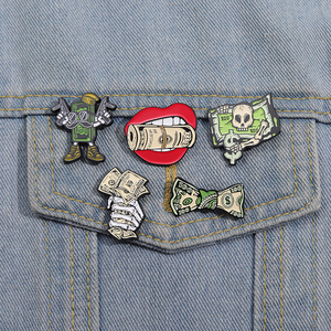 Bán Buôn Sáng Tạo Chúng Tôi Đô La Tiền Bộ Sưu Tập Men Pins Phim Hoạt Hình Tiền Giấy Có được Giàu Trâm Cài Ba Lô Ve Áo Huy Hiệu Vui Đồ Trang Sức - Product Image 1