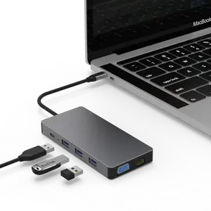 Del computer portatile 10 Porte di Tipo C Pd di Ricarica 4K Hdtv Splitter Sd Card Duplicatore 3.0 Display Port Usb C Dock estendere Adattatore usb Tipo C Hub