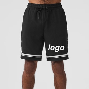 Shorts de jogging en molleton de coton jersey décontracté pour homme avec logo personnalisé brodé, cordon de serrage, lavage à l'eau, style français - Product Image 1