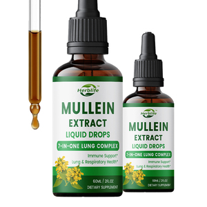 Private Label OEM Mullein Drops for Lungs Organic Liquid Mullein Leaf Extract Supplement Respiratory & Immune Support - Product Image 1