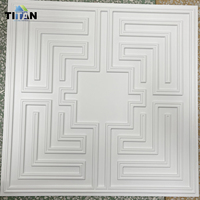 Blanco 2 pies. X 2 pies. Pegamento o caída en falso techo 3D diseño de azulejo de techo de Pvc