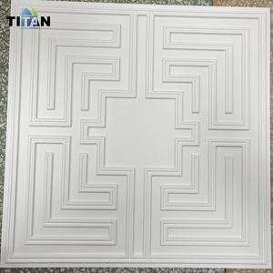 Beyaz 2 Ft. X 2 Ft. Glue -up veya Drop-In asma tavan <span class=keywords><strong>3D</strong></span> tasarım Pvc tavan karosu - Product Image 3