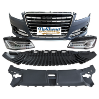 Kit de Conversión de Carrocería para Audi A8 a S8, Parachoques Delantero con Rejilla, Alerón, Faros LED, Guardabarros, Capó, Ajuste Perfecto, Listo para Instalar
