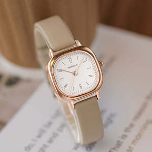 Reloj de Cuarzo Cuadrado Minimalista para Mujer con Correa de Cuero - Product Image 1