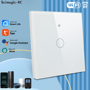Interrupteur intelligent Wi-Fi Tuya, interrupteur tactile à 1 touche, sans fil neutre, interrupteurs muraux pour la commande vocale Alexa et Google - Product Image 1