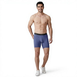 Shorts de lingerie sportifs pour homme avec logo personnalisé, 7 pouces d'entrejambe, caleçons boxers grande taille, sous-vêtements en coton - Product Image 1