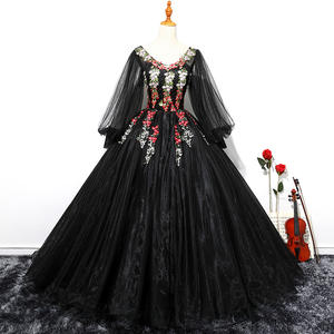 Vestido de noche rojo 3D de encaje de flores, cuello de pico profundo, boda, cena, fiesta, manga larga, graduación, hecho a medida - Product Image 5