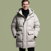 Veste matelassée OEM pour homme en duvet de canard blanc à 90 %, parka personnalisée ODM, manteau à capuche chaud et épais, coupe-vent et imperméable pour l'hiver