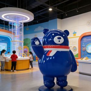 Escultura de Oso Azul en Acero Inoxidable Personalizada - Decoración de Dibujos Animados OEM/ODM para Zoológicos y Parques de Atracciones - Product Image 2