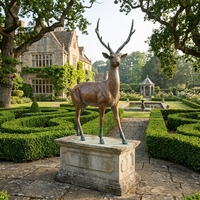 Sculpture de cerf en bronze et laiton, grande sculpture moderne en métal pour hôtel, jardin, extérieur, usage commercial