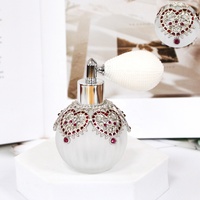 Atomiseur de parfum en métal breveté en forme de cœur de 50 ml avec pompe pulvérisatrice, bouchon à vis gravé, flacon vide en verre en forme de citrouille pour Attar, sac d'air pour Attar, cadeau 59803