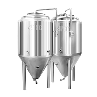 Fermenteur conique à vin HGMC 300l 500l 1000l, réservoir en acier inoxydable avec fond conique, machine à vin, réservoir de fermentation du vin