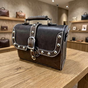 Genuine Leather BS INTERNATIONAL Clutch <b>Women</b> Casual Handbags Zipper Closure Cross-Body Strap Waterproof Lightweight Durable 3L+ - Product Image 2