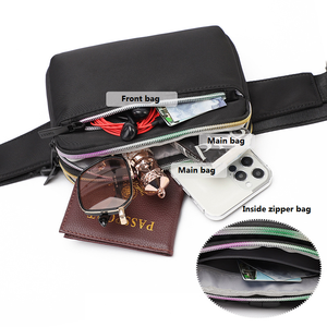 Wholesale Crossbody Belt Bag Women Mini Fanny Pack Adjustable Strap Rainbow Zipper Sling Chest Bum Bag for Travel Sports - Product Image 3