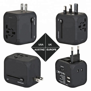 DE negro nos UE Reino Unido internacionales universal de viaje adaptador de corriente con 2 puertos usb cargador - Product Image 5
