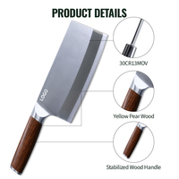 Nouveau modèle de couteau à hacher Sharp 30Cr13MoV, couteau de chef professionnel avec manche en bois, logo personnalisé, couteau de cuisine en acier inoxydable