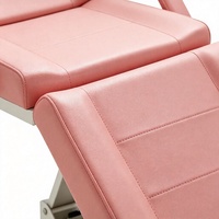 Table de massage faciale hydraulique rose moderne en PU, lit de beauté inclinable réglable pour salon, spa, barbier