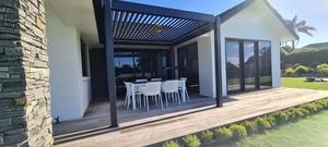 Pabellón Exterior de Aluminio con Recubrimiento en Polvo KAKADU 694-140, Pérgola con Techo de Celosía y Gazebo para Jardín y Uso en Exteriores - Product Image 4