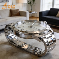 Table basse en acier inoxydable en forme de montre D&Z Art Group, table d'appoint moderne et créative, mobilier de luxe pour salon, décoration d'hôtel
