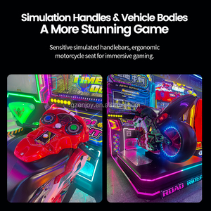 Simulateur de moto dynamique pour deux personnes, machines de jeu d'arcade à pièces, éclairage coloré, divertissement de la ville de jeux vidéo - Product Image 2