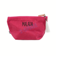 Sac de transport pour tuiles de mahjong de couleur personnalisée, résistant à l'eau, rose, vert, rouge, sac en toile pour mahjong avec pompon