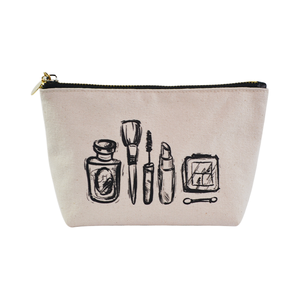 Pochette de voyage en toile de coton promotionnelle, pochette à fermeture éclair pour maquillage, sacs cosmétiques personnalisés, sacs écologiques personnalisés - Product Image 1