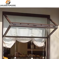 Fenêtre pliante verticale en aluminium GS, cadre moderne, verre pliable, fenêtre de service pour cuisine ou bar