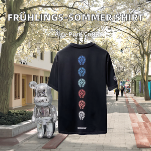 Camiseta Clásica Estampada de Alta Calidad para Primavera/Verano, Diseño de Cruz de Hongos, 100% Algodón, 220g, Holgada, Transpirable, Manga Corta - Product Image 2