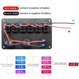 <span class=keywords><strong>6</strong></span> <span class=keywords><strong>Gang</strong></span> Sakelar Panel Sakelar Rocker, Pengisi Daya USB LED Voltmeter Rokok Tahan Air Mobil Perahu Laut - Product Image 3