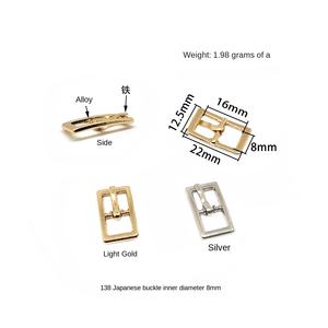 Hebilla de Cuero para <span class=keywords><strong>Collar</strong></span> de Mascotas, Estilo Japonés, Cuadrada, de Ángulo Recto, Pequeña, Ajustable - Product Image 4