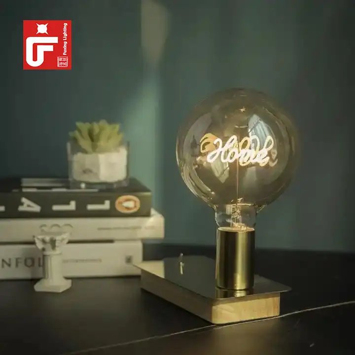 Minimalist ische Schreibtisch lampe Dekorieren Glühbirne LED Glühbirne Dimmbare Vintage Tisch lampe Holz lampen