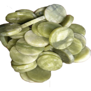 Jade Round <b>Under</b> Eye Pads 4-5mm Thickness For <b>Eyelash</b> Extension Tools Crystal Green Color Natural Stone Material - Product Image 5