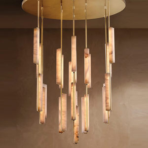 Fashionable High Quality Alabaster Chandelier for High <b>Ceilings</b> Living Room Staircase Chandelier Modern Luxury Brass Chandeliers - Product Image 6