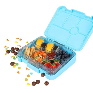 Fiambrera rectangular de acero inoxidable, bento 304, pequeño, mediano y grande, 5 compartimentos con tapa - Product Image 1