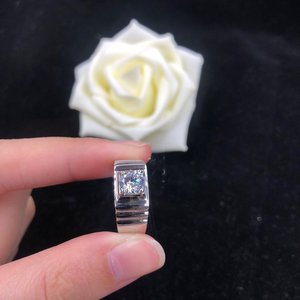 Bague de fiançailles pour homme, 925 en argent 0.8, <span class=keywords><strong>caract</strong></span>ère VVS DEF, diamant momanite, mariage - Product Image 6