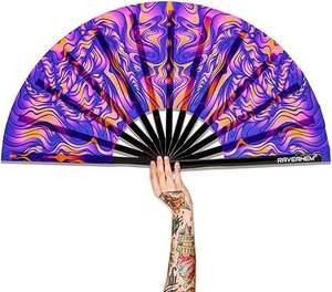 Abanico Plegable de Bambú Ecológico Raveahem, Tamaño Grande para Regalo - Product Image 3